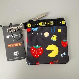 Lesportsac Pac-man Square Keychain Pouch NWT